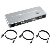2 In 1 Out DP KVM Switch 8K/30Hz 4K/144Hz 120Hz 2K/165Hz 2 PC Share 1 Monitor