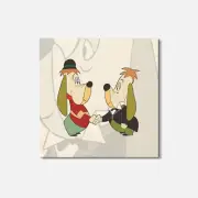 Droopy The Dog Cartoon Handshake 4'' X 4'' Square Wooden Coaster