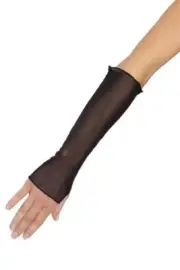 NWT sexy ROMA mid arm MEDIUM length FINGERLESS mesh GLOVES 80's PUNK retro SHEER