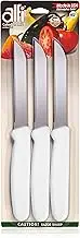 Alfi All-Purpose Knives Aerospace Precision Pointed Tip - Home And Kitchen Supplies - Serrated Steak Knives Set, Made in USA (Classic White)