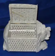 Marble Big Jewelry Box Elephant Treasure Hand Carved Indien Beautiful Gifts