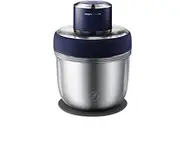 Multifunctional Food Processor Electric Meat Grinder Electric Food Chopper for Vegetables, Meat, Fruits, Nuts, 2 Speed with Stainless Steel Blade & 3 Bowls Garlic Peeler Blue