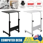 Portable Laptop Desk Computer Table Stand Adjustable Bedside Mobile White/Black