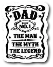 Dad The Man The Myth the Legend 4.5 In Refrigerator, Dishwasher Magnet, PM648