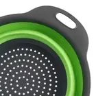 AU (Green LS)Foldable Drain Basket Colander Fruit Vegetable Washing Basket