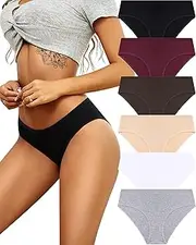 All of SHE Cotton Womens Underwear Hipster Panties Sexy Cheeky Stretch Ladies Bikini Underwear Breathable Briefs 6 Pack