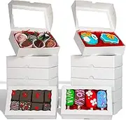 SLShePack 20PCS 8x5x2 Inch Cookies Boxes Bakery Boxes with Window for Chocolate Covered Strawberries Cakesickle,Chocolate Truffle,Pretzel &More