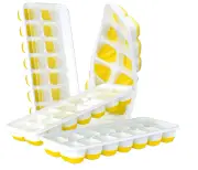 Ice Cube Trays , Easy-Release Silicone & Flexible 14-Ice Cube Trays with Spill-yellow