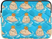 Laptop Case Covers Portable Electronic Device Cover Cute Capybara Blue Protective Case with Zipper