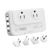 Ceptics 200 W Voltage Converter, Convert 220V to 110V Step Down World Power Plug