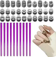 Nail Stamp Pen Kit - Artistic Flower Stamps, Dotting Tool Set | Easy Nail-Arts Tools For Detailed Design, Complete Nail Stamping Kit With Floral Stamps, Nail Decoration Tools For Women & Professionals