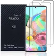[2 PACK] Samsung Galaxy A71 Screen Protector Full Coverage Tempered Glass Screen Protector Guard (Clear) - Case Friendly