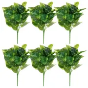 8 Pcs Artificial Greenery Plants 7 Bundles with Scindapsus Leaf Green