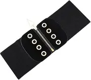 [OATIPHO] 1pc Cinch Belt Fashion Wide Waist Belt Elastic Waistband Waist Trainer Black