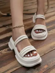 Multi Strap Platform Wedge Sandals