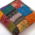 Patchwork Blanket Vintage Kantha BedspreadSilk Handmade Quilt Throw