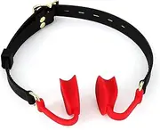Silicone Open Mouth Gag Muzzles for Sex, Bondage Restraints Toys Open Mouth Sex Gag Muzzles (Red-1)