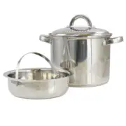 Oster Sangerfield 5 Quart Stainless Steel Pasta Pot with Strainer Lid and Steame