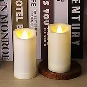 LED Battery Operated Candles 2"x4" Plastic Flickering Flameless Candles with Timer Outdoor Waterproof Wedding Party Halloween Christmas Birthday Decoration Gifts Realistic Slim Tall Pillar Candles