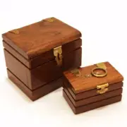 MAGIC TRICK & ILLUSION - DOUBLE LOCKED CHEST MYSTERY ( DECORATIVE INLAID WOODEN)