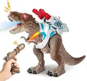 SWTOIPIG Remote Control Dinosaur Robot Toy Shooting Spray Mist Ages 5 6 7 8-12