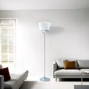 Decorative Acid Ribbed Glass Floor Lamp E27 in Chrome Superlux Lighting - UL2149-CH