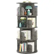 Rotating Bookshelf, 360 Display Corner Bookshelf for Small Space, 4 Tier