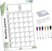 Operitacx Monthly Wall Calendar Board Acrylic Meal Planner Dry Erase Surface Small Weekly View
