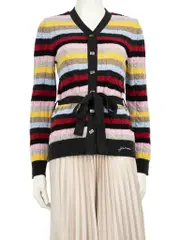 Striped Wool Knitted Cardigan