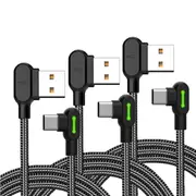 (3-PACK) MCDODO USB To USB Type-C Cable Nylon Braided 3A Fast Charging Cord Compatible With iPhone 15 Plus Pro Max, Galaxy S24 S23 S22 S21, Pixel, Nokia, Huawei, PS5, Xbox Series (1.2m)