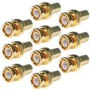 10x BNC Male to RCA Female Coaxial Coax Adapter Converter Connector Gold CCTV