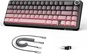 LexonElec x Attack Shark X66 60% Wireless Mechanical Keyboard with Volume, Hot-swap Linear Switch, 2.4G/USB-C/BT5.0, QWERTY PBT Keycaps, 66 Keys RGB Mini Gaming Keyboard for Win/Mac-Black/Pink