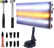 Paintless Dent Repair Kit, LED Paintless Dent Repair Light Board with Dent Repair Hammer Rubber Hammer Tap Down Pen Replacement Heads Set for Auto Body Dent Removal