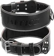 Jaffick Leather Weight lifting belt & 2-in-1 Dip Belt with Rope for Weightlifting Pull Up Gym Powerlifting Squat Bodybuilding Waist Support for Men Women
