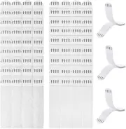 Nazaz 36 Set Picture Hanger, White, Hook and Loop Fastener, No Nails, Self-Ad...
