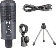 Yardwe 1Set USB Condenser Microphone with Stand Cardioid Design for Conference Calls Streaming and Video Chats Easy Plug Play Setup Random Style
