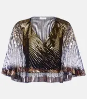 [Rabanne] Rabanne Sequined crop top AU 16 blue