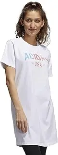 [adidas] Womens Americana USA T-Shirt Dress, White