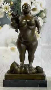Fernando Botero Plump Family Bronze Figurine Statue Marble Base Figurine Nude