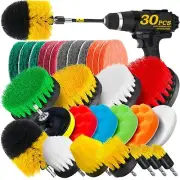 30 Pack Drill Brush Attachments Set Scrub Pads Buffing Sponges for Car Polishing