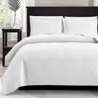 King Size Quilt Set White Bedspreads - Soft Bed Summer Quilt Lightweight Microfi