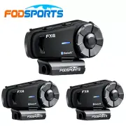 3x Motorcycle Intercom Bluetooth FX8 Motorbike Helmet Headset 8 Riders Speaker