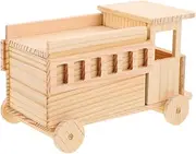 Veemoon Wooden Fire Truck Craft Model for Kids - DIY Puzzle Toy for Learning Play - Assembly Wood Puzzle for Display and Collection