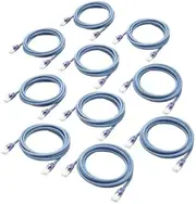 Elecom LD-CTT/BU2/RS1 LAN Cable, CAT5e Compliant, EU RoHS Directive Compliant, Nail Break Prevention, Simple Packaging Specifications, 6.6 ft (2 m), Blue, Set of 10