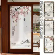 Window Classicl Chinese Style Flower Birds Pattern Static Cling Stickers 1x