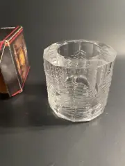 IIttala Glass Kuusi Candle Holder Jorma Vennola Spruce Tree Made In Finland