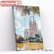 Paint By Numbers Kit France Building Abstract Oil Painting Home Framed Decor