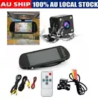 Wireless Car Van Rear View Kit 7" Mirror Monitor /w IR LED Reversing Camera AU