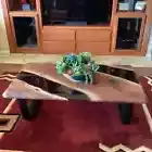 Custom order black walnut epoxy resin coffee table live edge table top decor art
