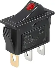 GUMMMY KCD3 220V ON/Off SPST Rocker Switch Single Pole Single Throw 2 Position 20A 125VAC with LED Light 3 Pins/ 2 Pins(3PIN M Red)